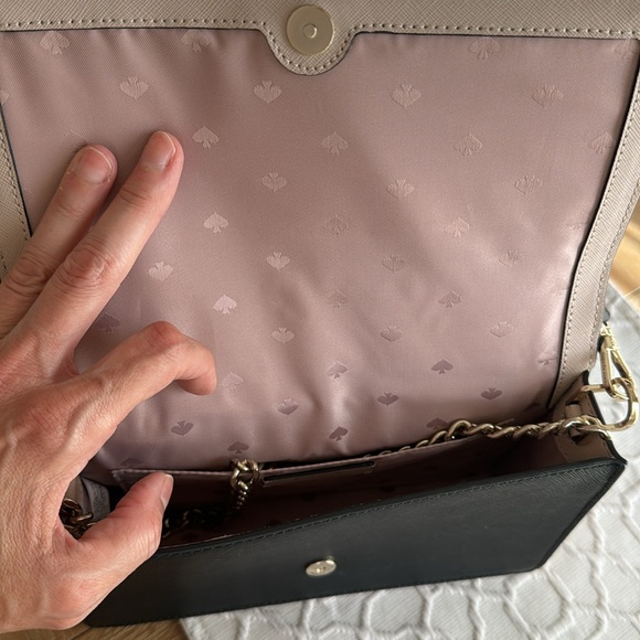 Kate spade tricolor handbag purse white black light beige - Picture 5 of 6